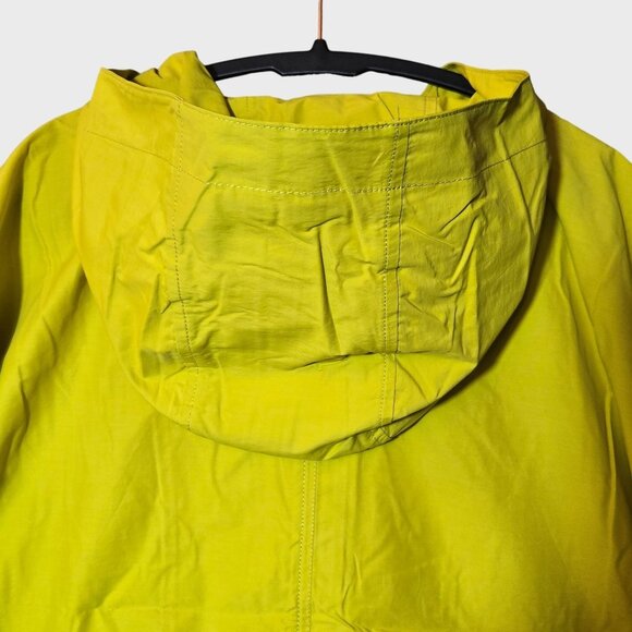 Eileen Fisher Hooded Jacket XL Yellow Drawstring Zip Up Lightweight Minimalist - Picture 9 of 16